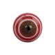 Red Striped Small Ceramic Cabinet Knob
